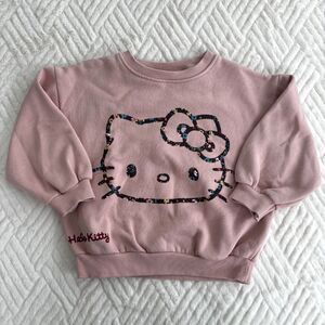Zara Girls 5Y 110cm Hello Kitty Pink Floral Graphic Sweatshirt Pullover